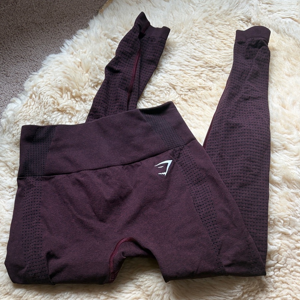 Gymshark Maroon High-Waisted Leggings